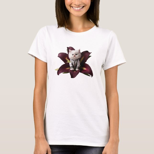 T-shirt Lys de chat perse blanc (Devant)