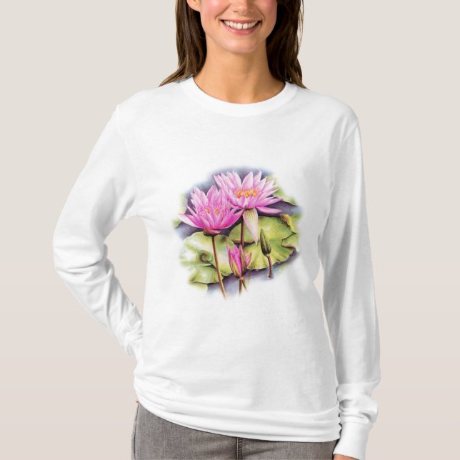 T-shirt Lys d'eau peint (Lotus) (Devant)