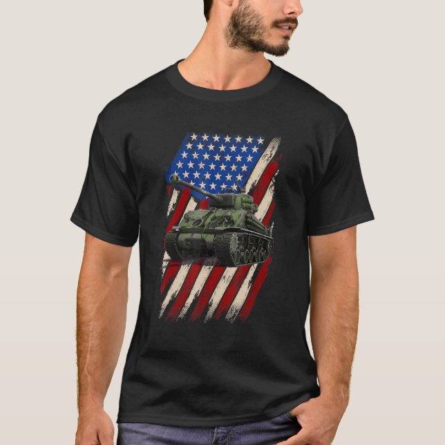 T-shirt M4a3eb Sherman Tank World War 2 American Tank Usa (Devant)