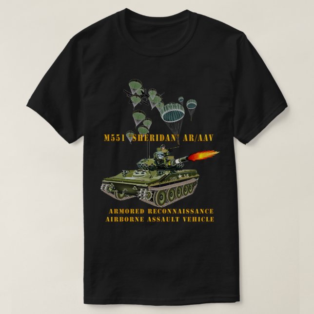T-shirt M551 Sheridan Tir ARVAAV avec Parachutistes (Design devant)