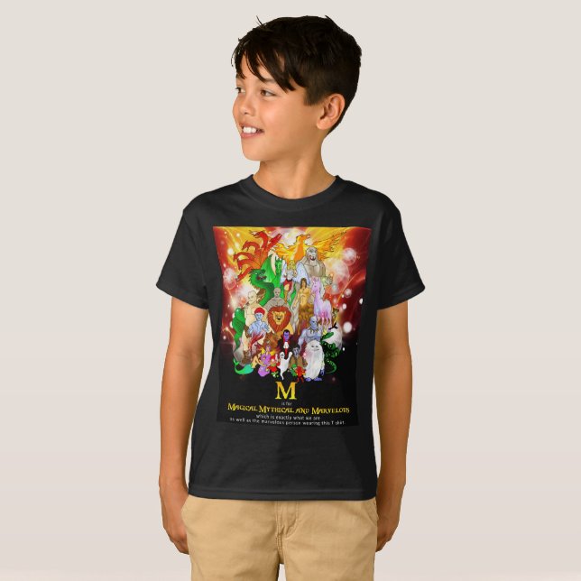 T-shirt M est pour Marvelous (Devant entier)
