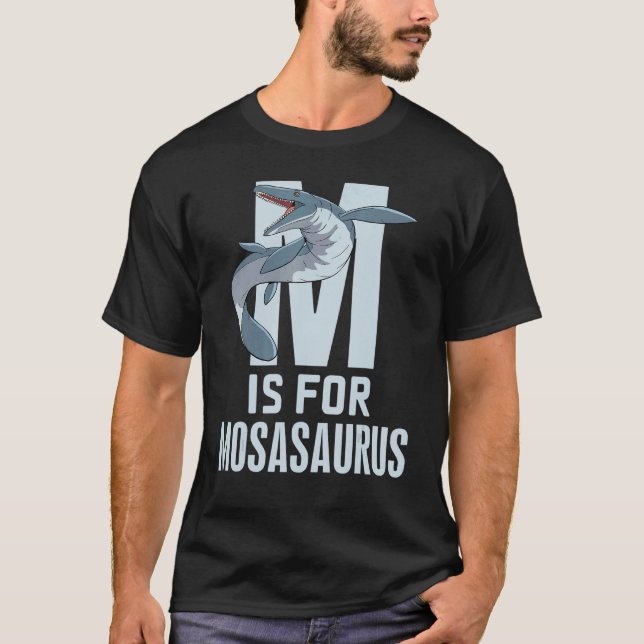 T-shirt M est pour Mosasaurus Paléontologiste Din préhisto (Devant)