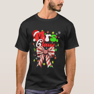 T-shirt M. et Mme Claus Couples de Noël Coquette Bow Ca