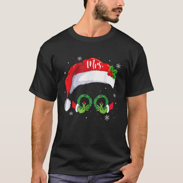 T-shirt M. et Mme Claus Couples Matching Christmas Pajama (Devant)