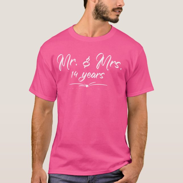 T-shirt M. et Mme Pour 14 ans 14e anniversaire (Devant)