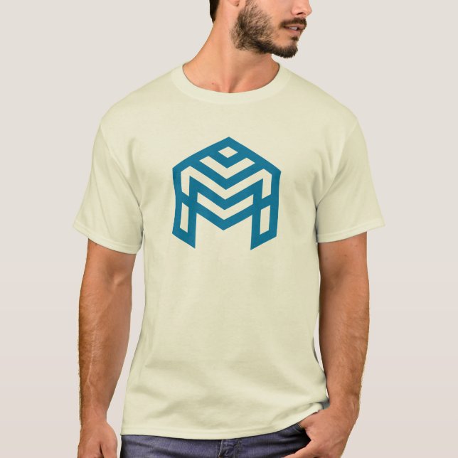 T-shirt M Géométrique Abstrait Bleu  (Devant)