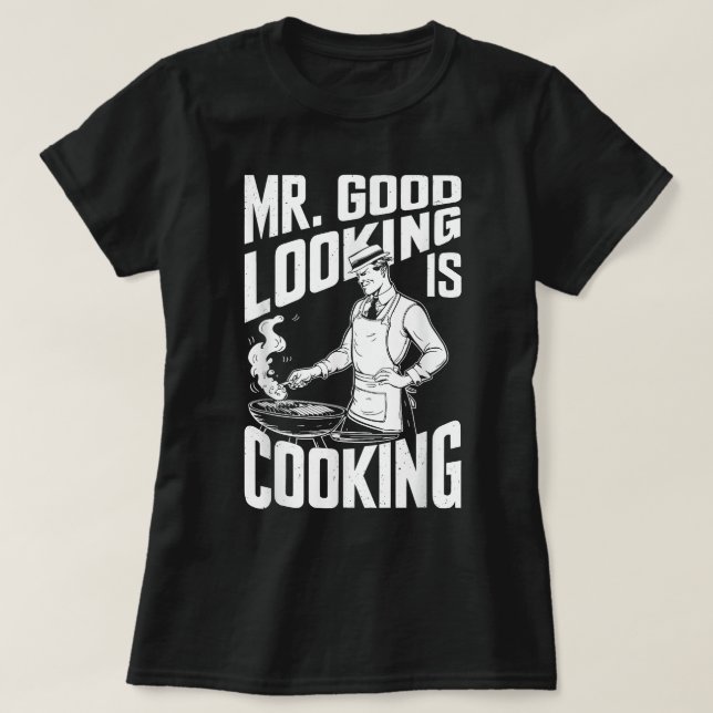 T-shirt M. Good Look Est Cuisine Barbecue Chefs (Design devant)