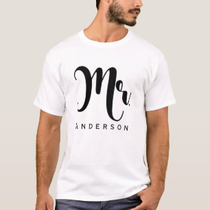 T-shirt M. Groom Design moderne Script Mariage Party