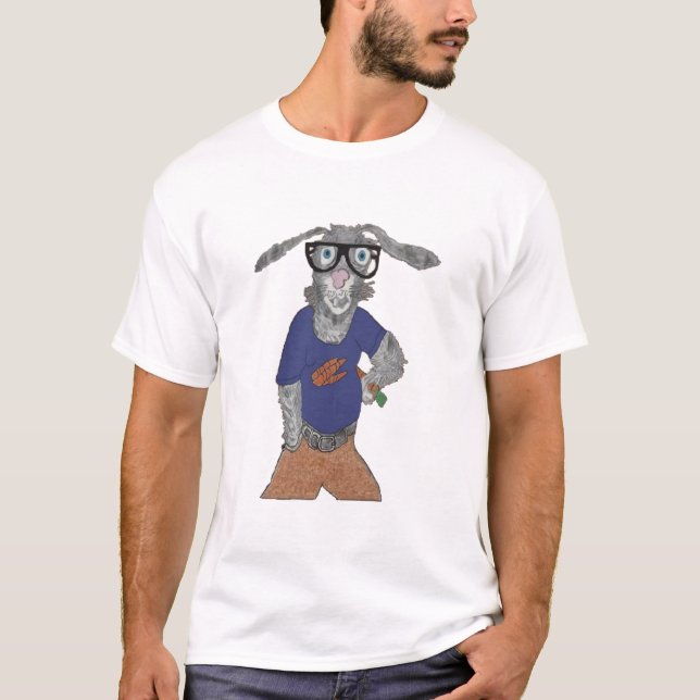 T-shirt M. Harry Hare avec une attitude saine (Devant)