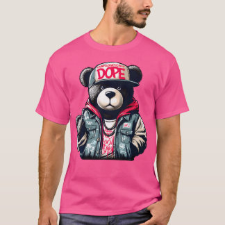 T-shirt M Hip hop de l'ours en peluche sans excuses
