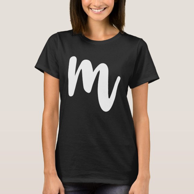 T-shirt M Lettre majuscule Initiales Cool ABC (Devant)