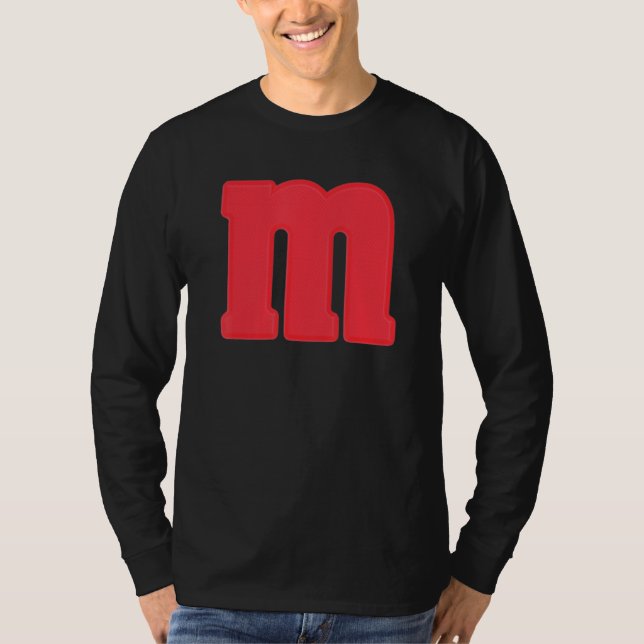 T-shirt M Lettre Majuscule Rouge Alphabet halloween costum (Devant)