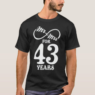 T-shirt M. & Madame pour 43 ans 1er anniversaire Mariage