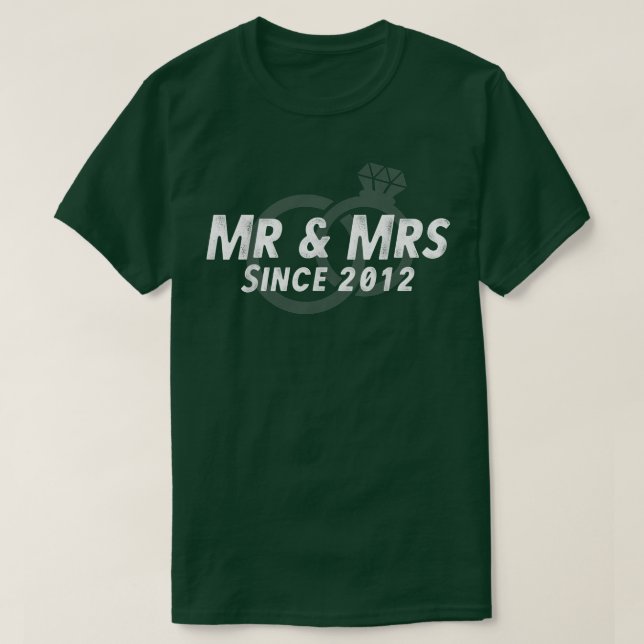 T-shirt M. & Mme depuis 201210e anniversaire du Mariage Ma (Design devant)
