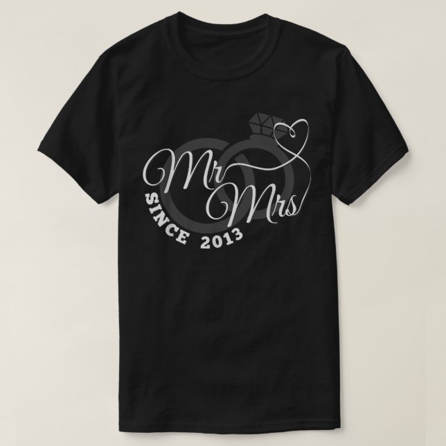 T-shirt M. & Mme depuis 2013 9e Match pour le 9e anniversa (Design devant)