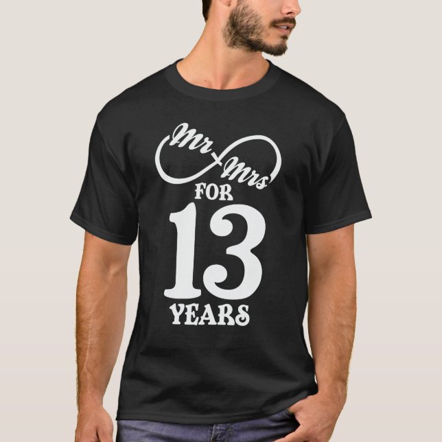 T-shirt M. & Mme For 13 Years 13th Wedding Anniversary (Devant)
