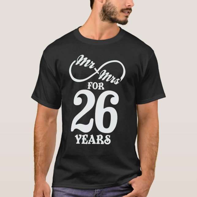 T-shirt M. & Mme For 26 Years 26th Wedding Anniversary (Devant)