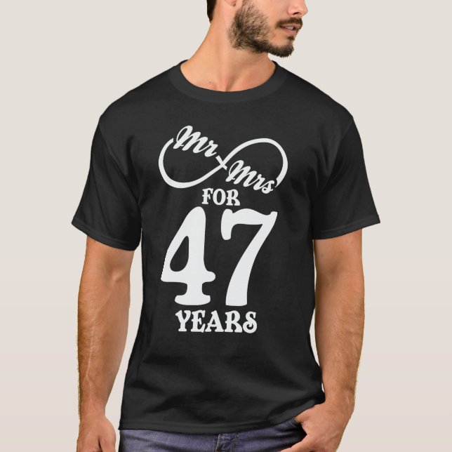 T-shirt M. & Mme For 47 Years 47th Wedding Anniversary (Devant)
