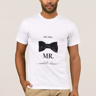 T-shirt M. & Mme Mariage noir et blanc