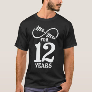 T-shirt M. & Mme Pour 12 ans 1er anniversaire Mariage
