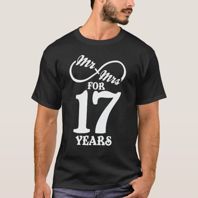 T-shirt M. & Mme Pour 17 ans 17e anniversaire de Mariage (Devant)