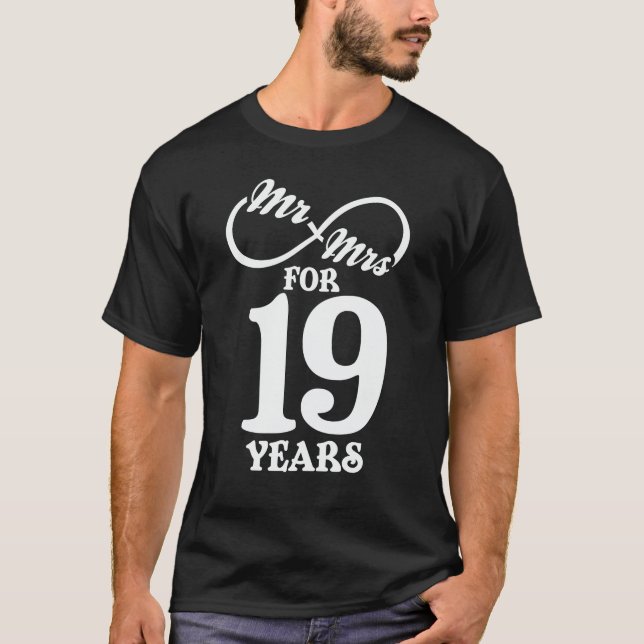 T-shirt M. & Mme Pour 19 ans 19e anniversaire de Mariage (Devant)