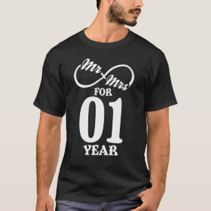 T-shirt M. & Mme Pour 1 an 1er anniversaire Mariage