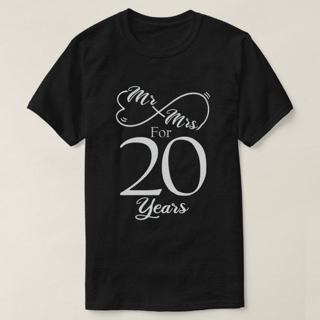 T-shirt M. & Mme Pour 20 ans 20e anniversaire de Mariage (Design devant)