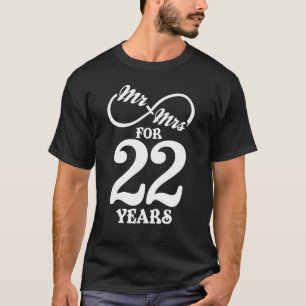 T-shirt M. & Mme Pour 22 Anniversaire du 22e Mariage