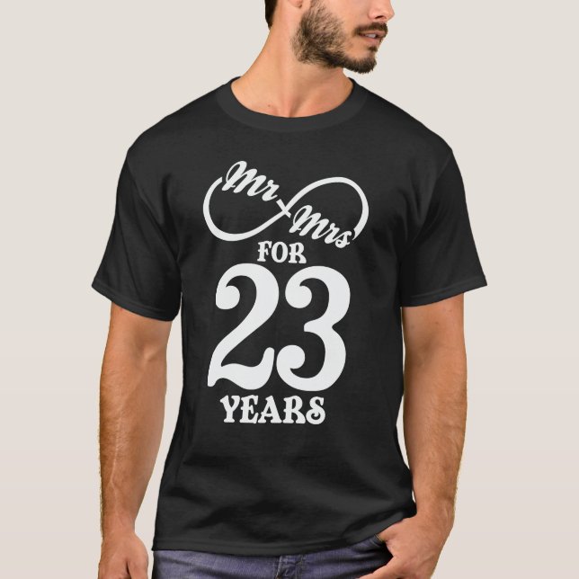 T-shirt M. & Mme Pour 23 Anniversaire du 23e Mariage (Devant)
