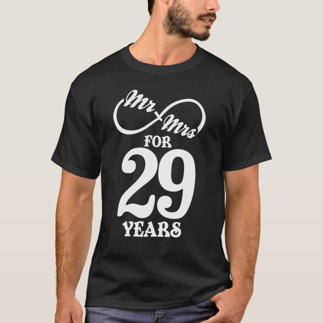 T-shirt M. & Mme Pour 29 Anniversaire du 29e Mariage (Devant)