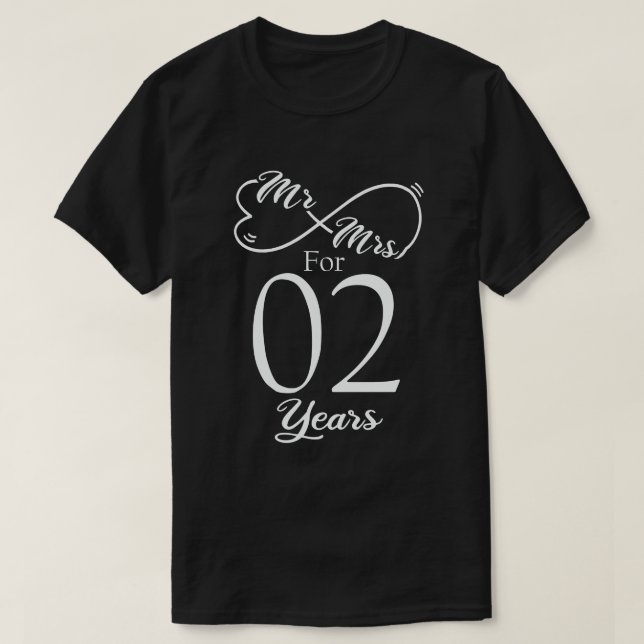 T-shirt M. & Mme Pour 2 ans 2e anniversaire de Mariage (Design devant)