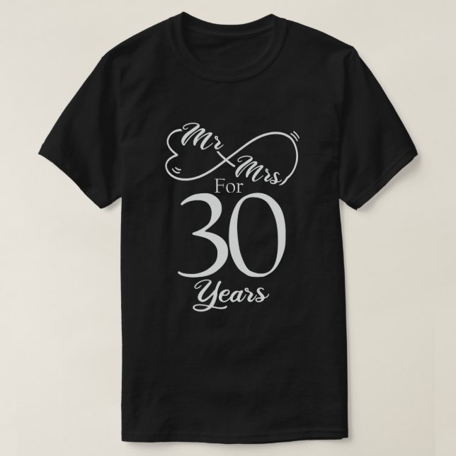 T-shirt M. & Mme Pour 30 ans 30e anniversaire de Mariage (Design devant)