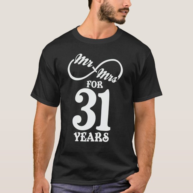 T-shirt M. & Mme Pour 31 Anniversaire du 31e Mariage (Devant)