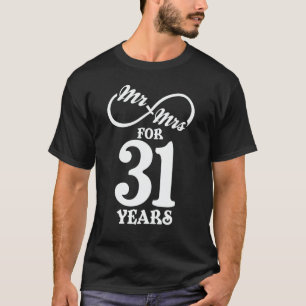 T-shirt M. & Mme Pour 31 ans 1er anniversaire Mariage