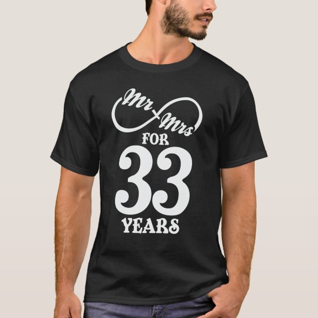 T-shirt M. & Mme Pour 33 Anniversaire du 33e Mariage (Devant)