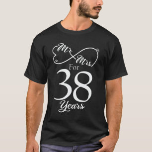 T-shirt M. & Mme Pour 38 ans 1er anniversaire Mariage