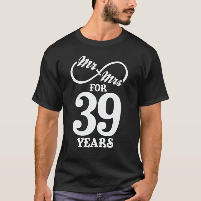 T-shirt M. & Mme Pour 39 Anniversaire du 39e Mariage (Devant)