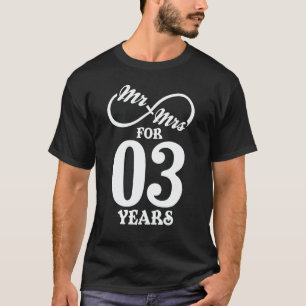 T-shirt M. & Mme Pour 3 ans 3e anniversaire de Mariage