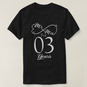 T-shirt M. & Mme Pour 3 ans 3e anniversaire de Mariage