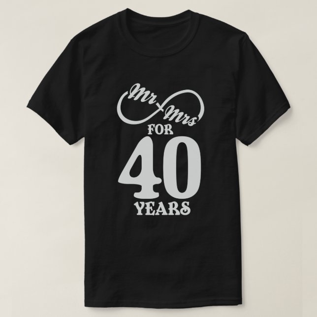 T-shirt M. & Mme Pour 40 ans 40e anniversaire de Mariage (Design devant)