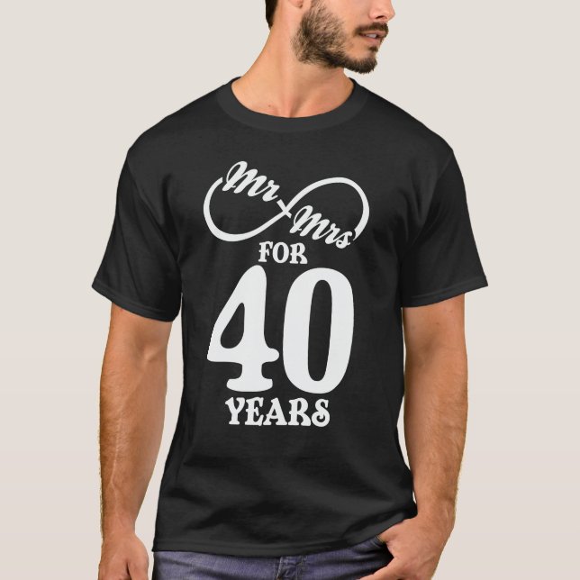 T-shirt M. & Mme Pour 40 ans 40e anniversaire de Mariage (Devant)