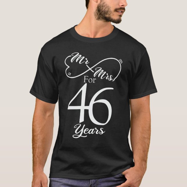 T-shirt M. & Mme Pour 46 ans 46e anniversaire de Mariage (Devant)