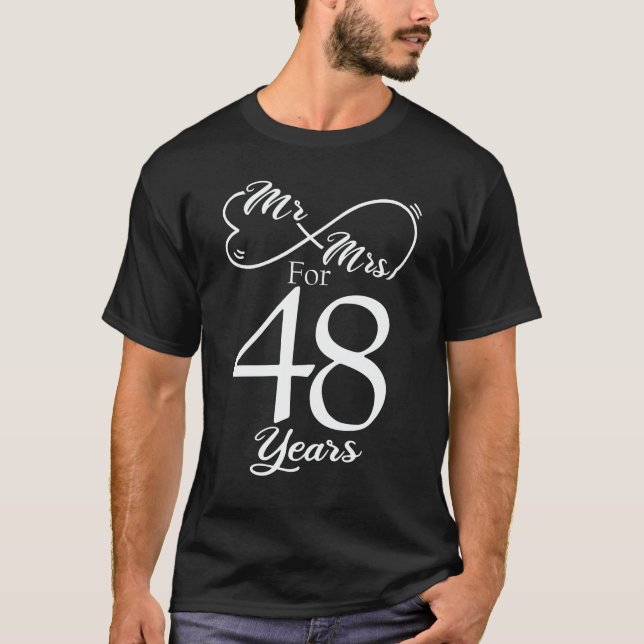 T-shirt M. & Mme Pour 48 ans 48e anniversaire de Mariage (Devant)