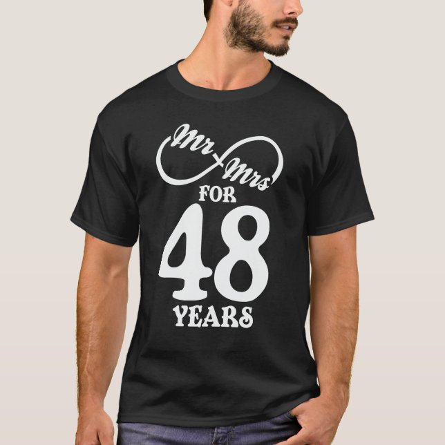 T-shirt M. & Mme Pour 48 ans 48e anniversaire de Mariage (Devant)