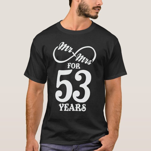 T-shirt M. & Mme Pour 53 Anniversaire du 53e Mariage (Devant)
