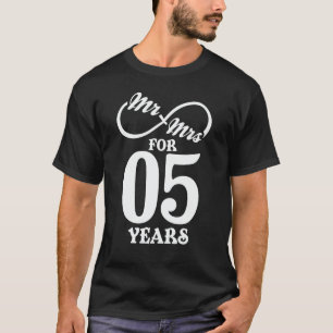 T-shirt M. & Mme Pour 5 ans 1er anniversaire Mariage