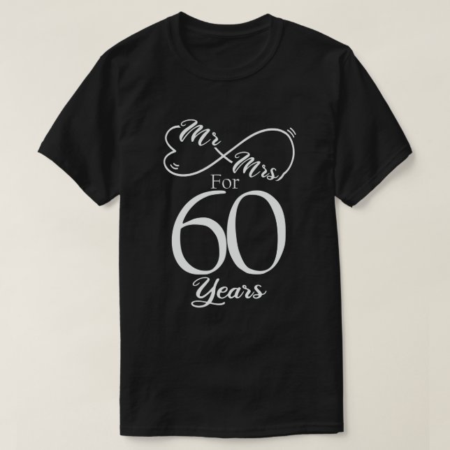 T-shirt M. & Mme Pour 60 ans 60e anniversaire de Mariage (Design devant)