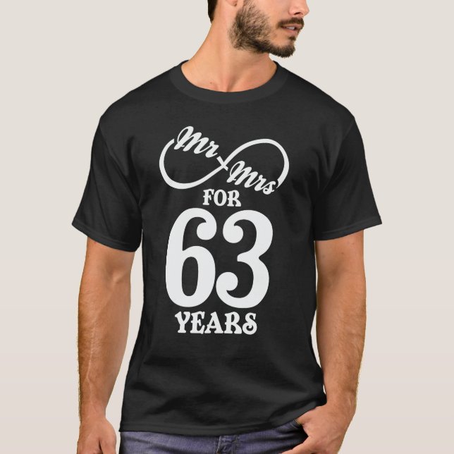 T-shirt M. & Mme Pour 63 ans 63e anniversaire de Mariage (Devant)
