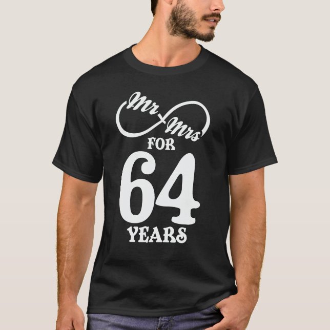 T-shirt M. & Mme Pour 64 ans 64e anniversaire de Mariage (Devant)